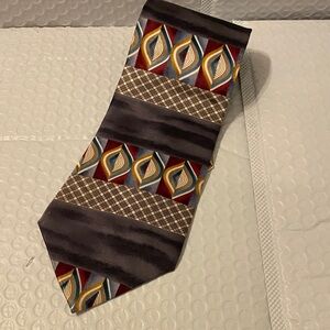 Evan Picone Multicolor Geometric Tie